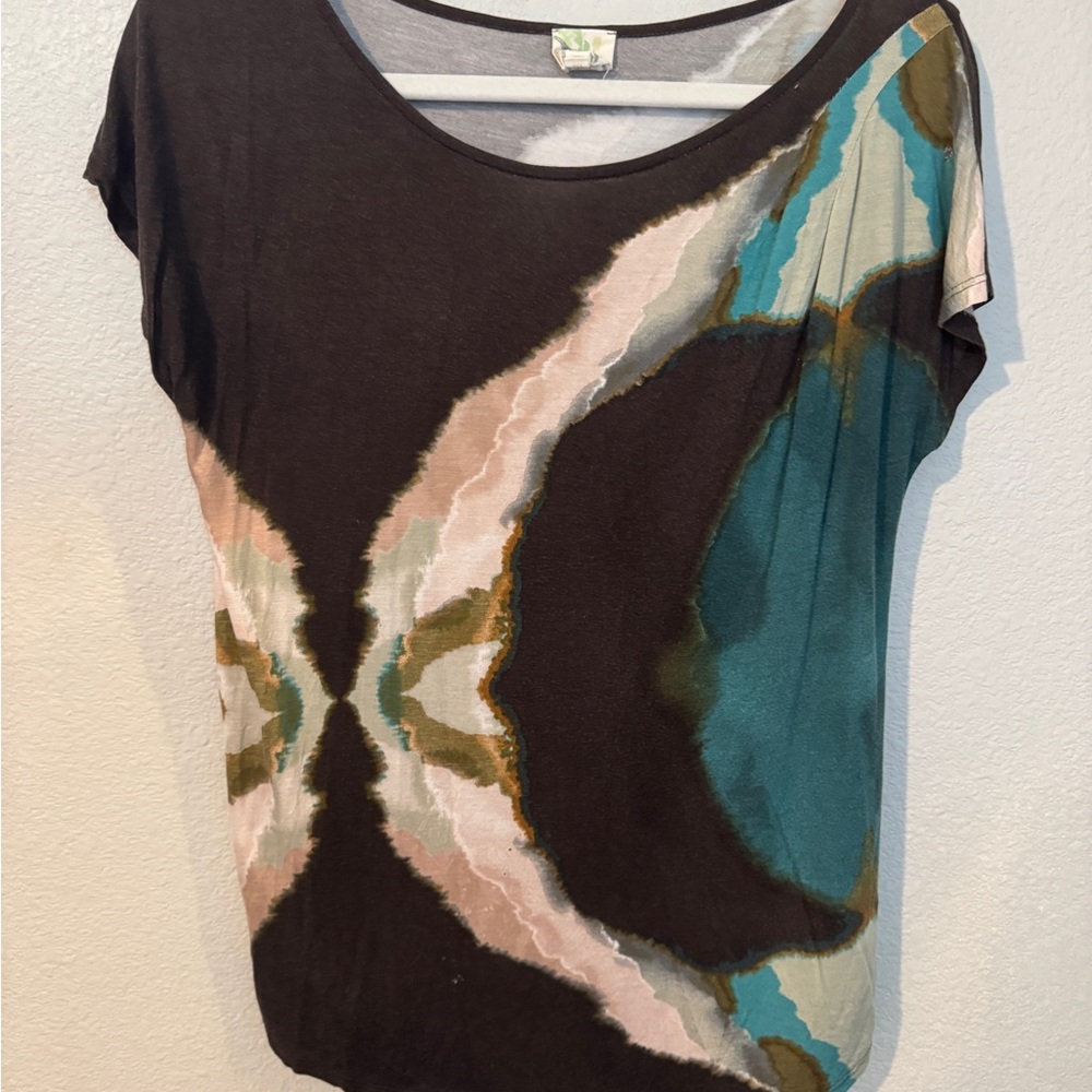 Chic Abstract Short Sleeve Women's Top